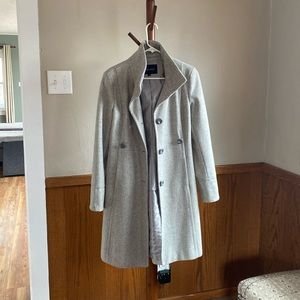 Size 6 Nine West Long Grey Peacoat/Trench